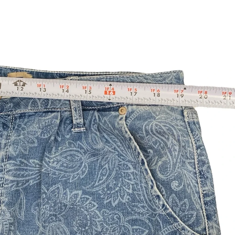 Seven 7 Denim Mini Skirt Womens Size 16‎ Delancey Paisley Print Boho Stretch 337